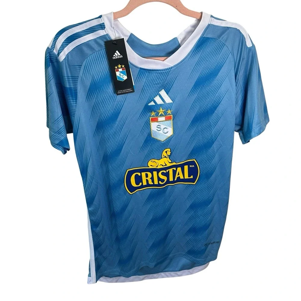 SC CRISTAL soccer futbol home jersey‎ light blue short sleeve men S ADIDAS NWT